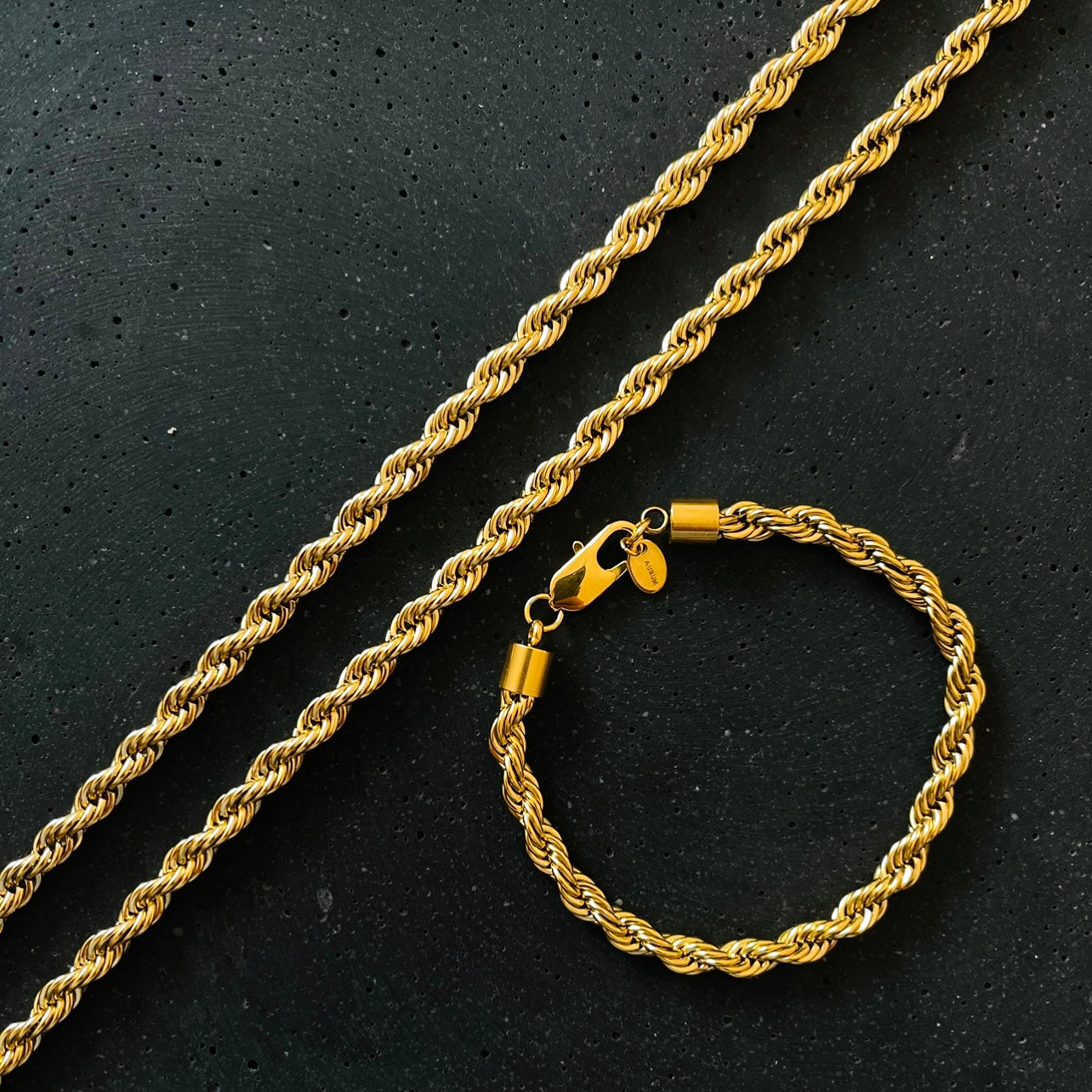 ROPE Kette 6mm 18K vergoldet