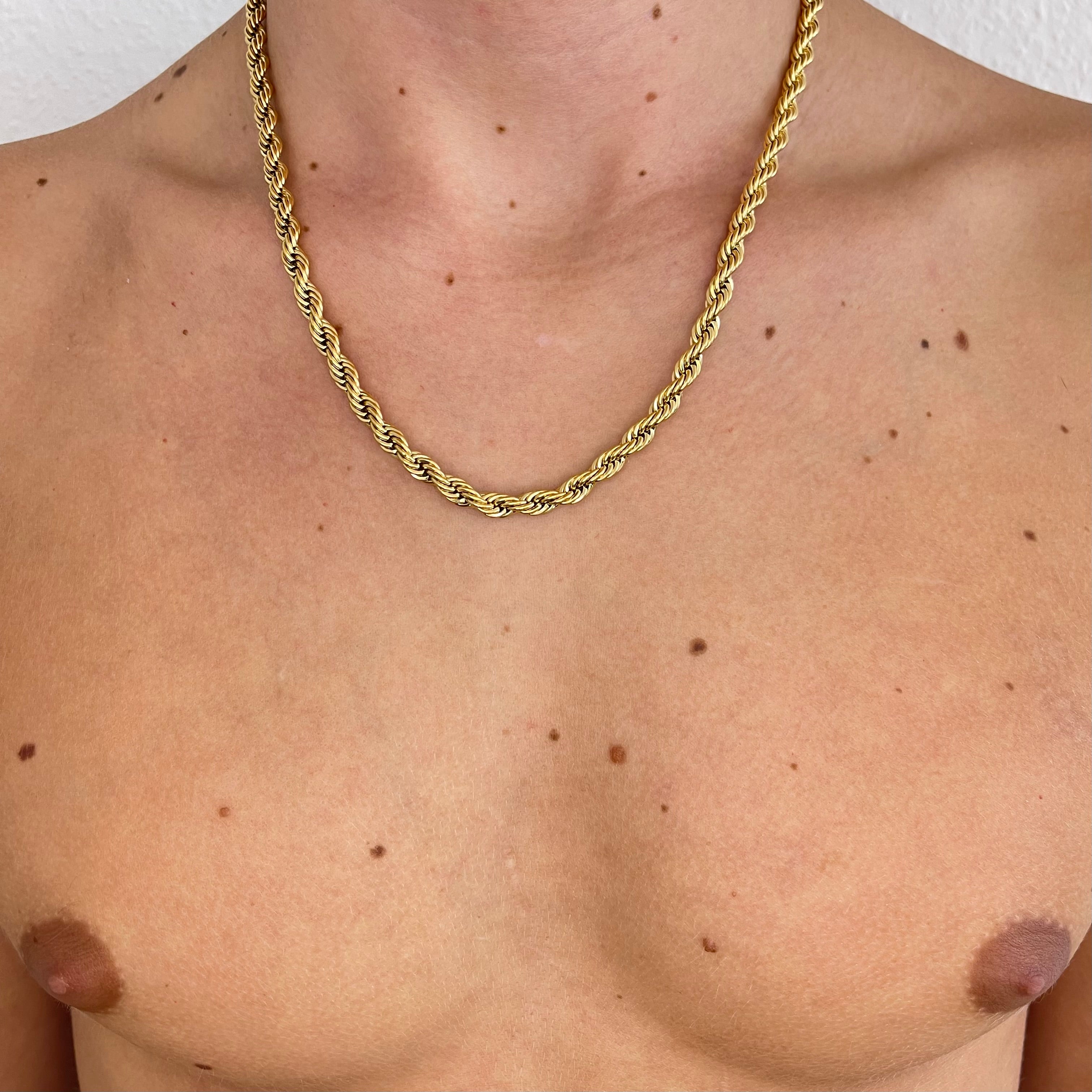 ROPE Kette 6mm 18K vergoldet