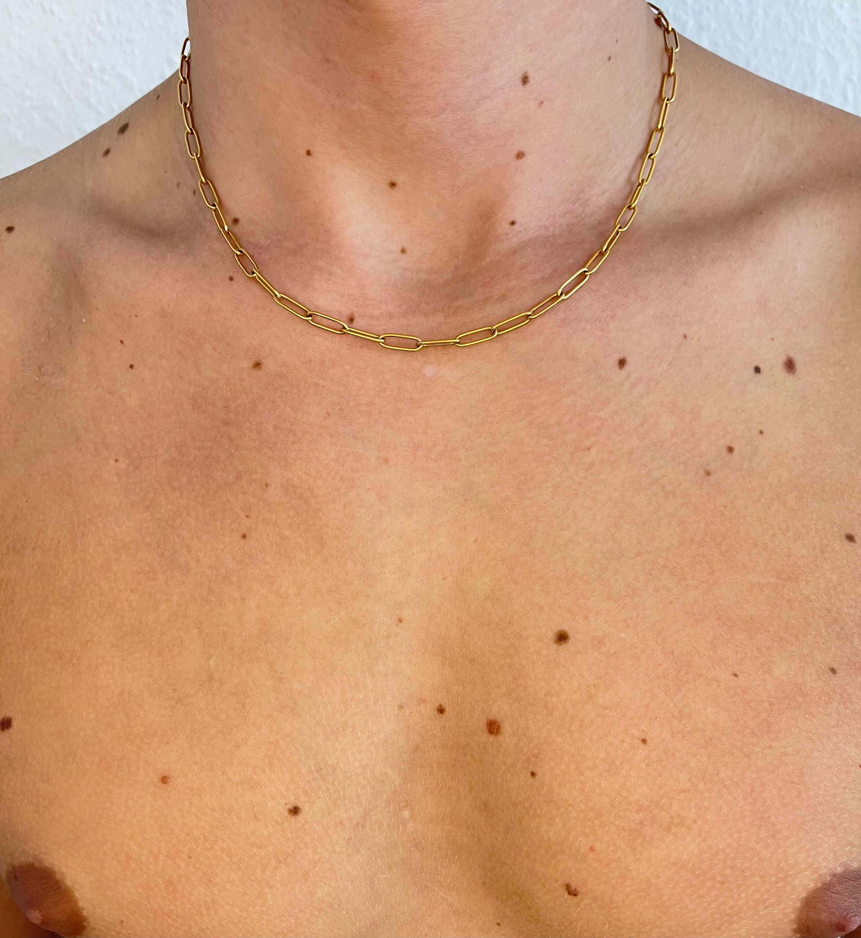 PAPERCLIP Kette 18K vergoldet