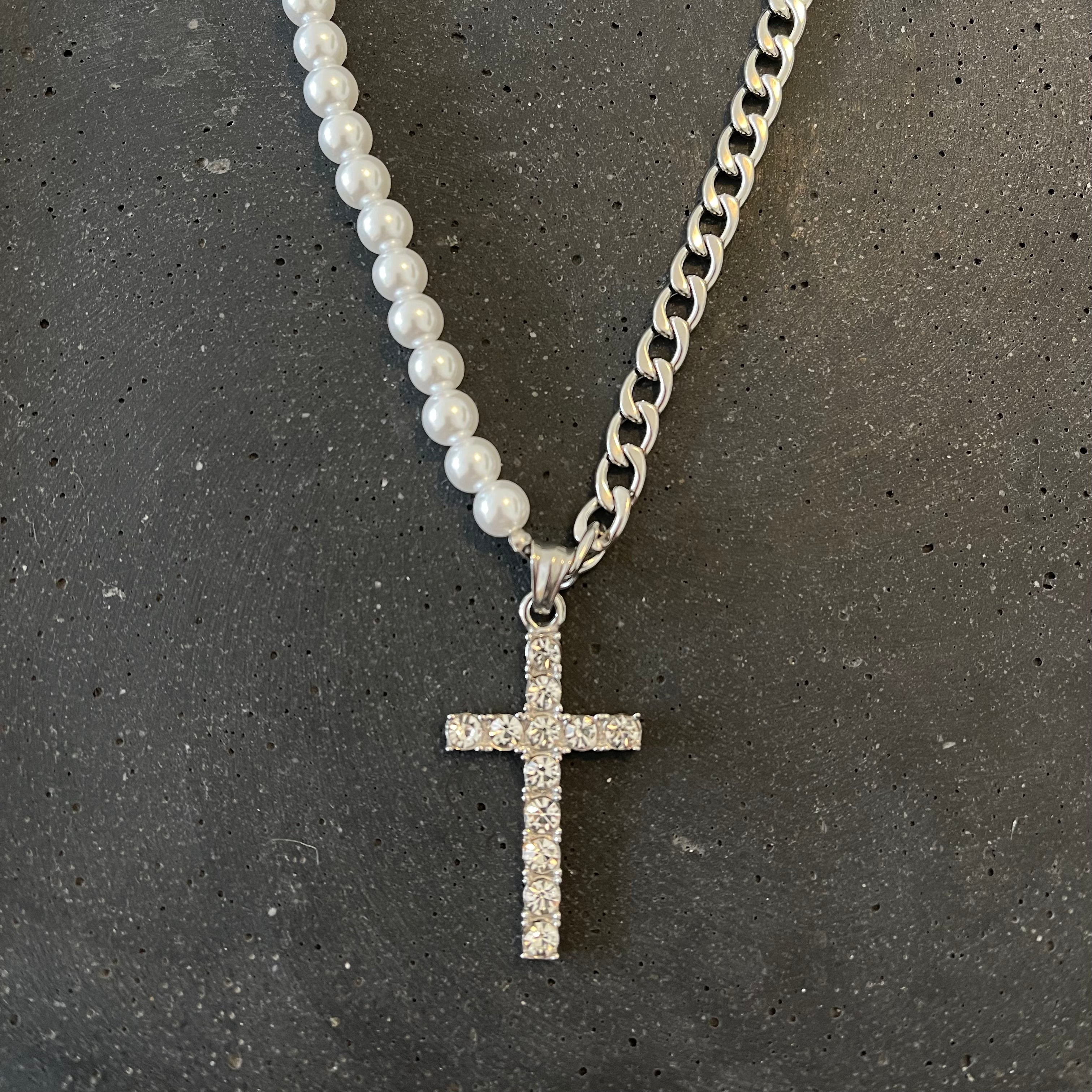 Kreuz Cuban Pearl Stone 6mm