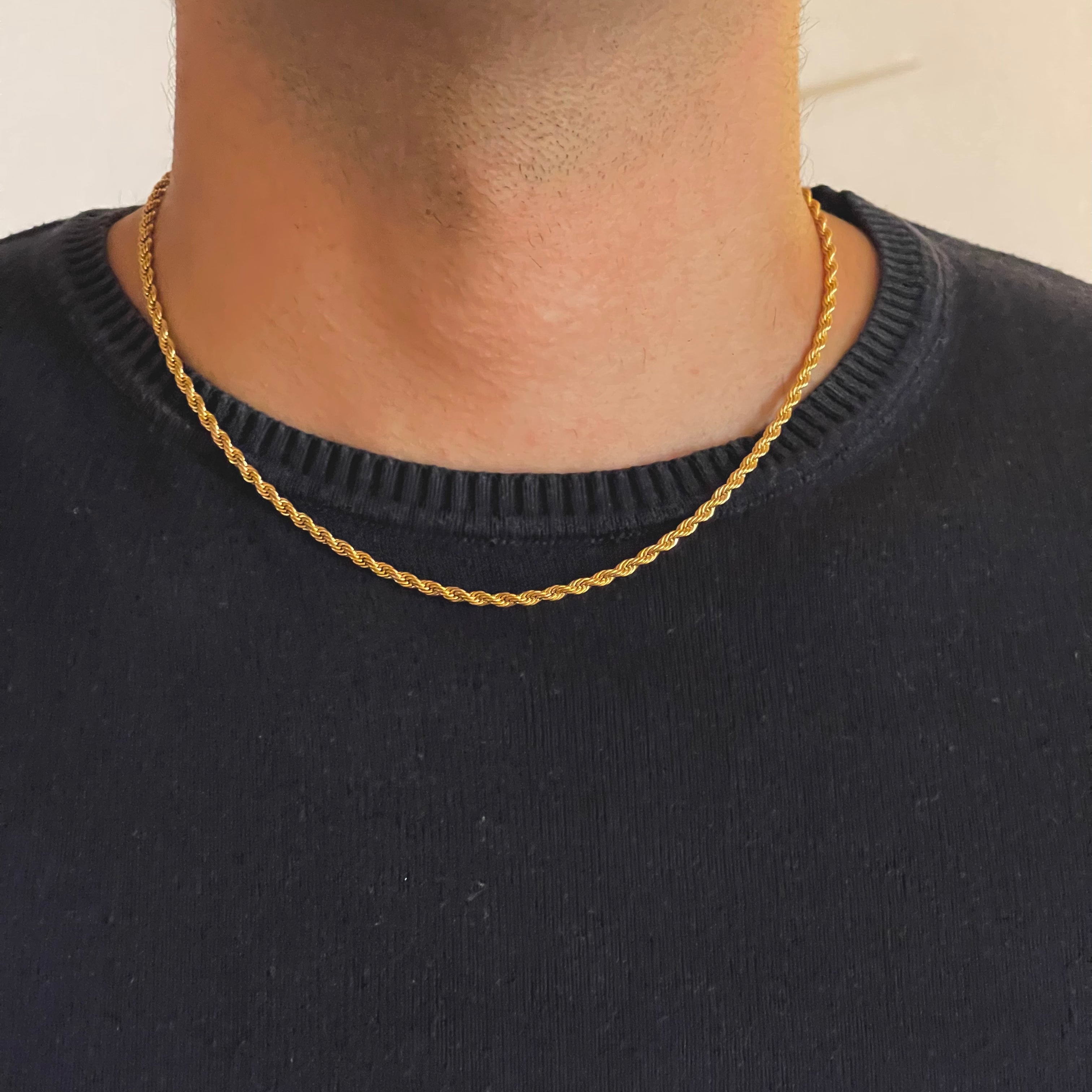 ROPE Kette 3mm 18K vergoldet