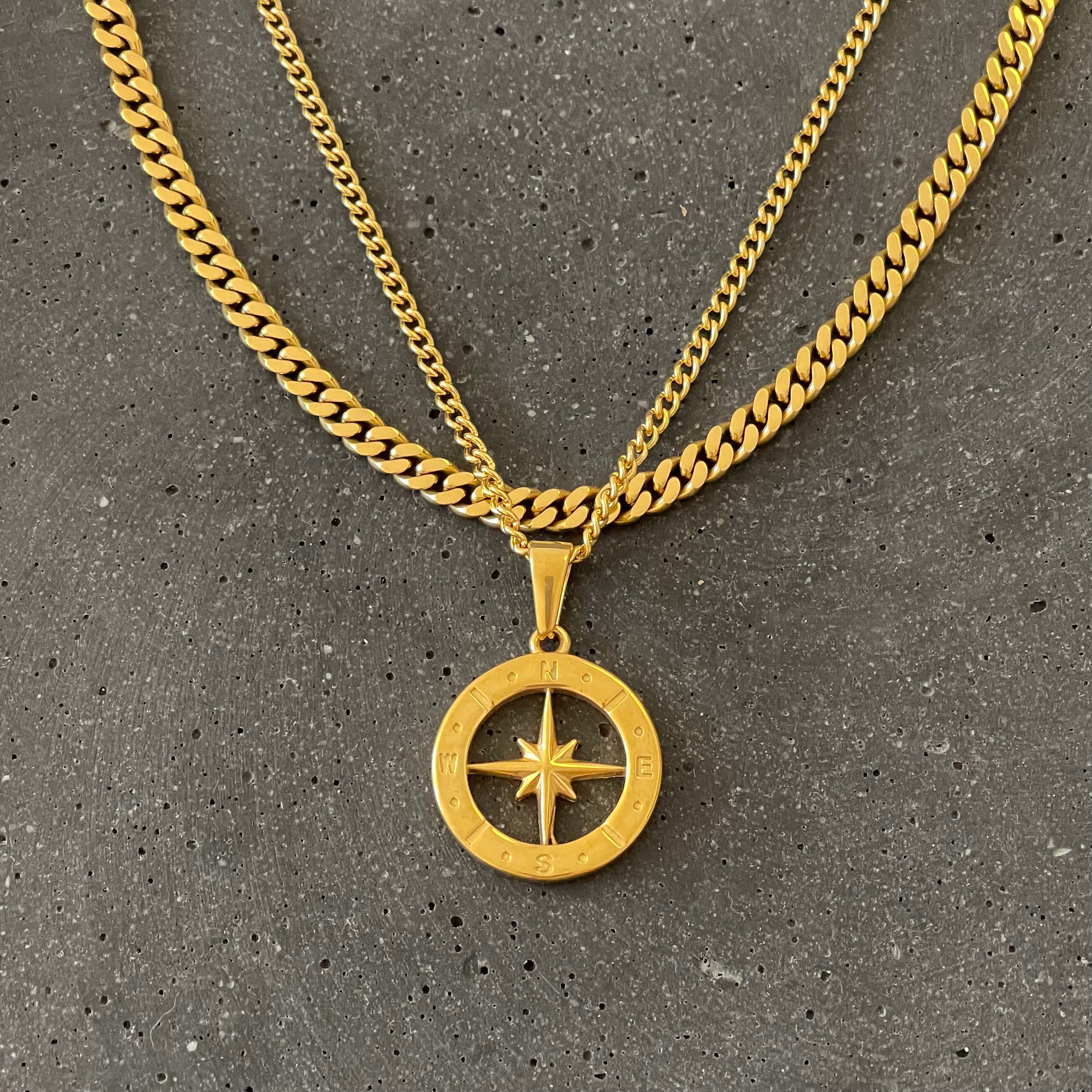 COMPASS Kette 18K vergoldet