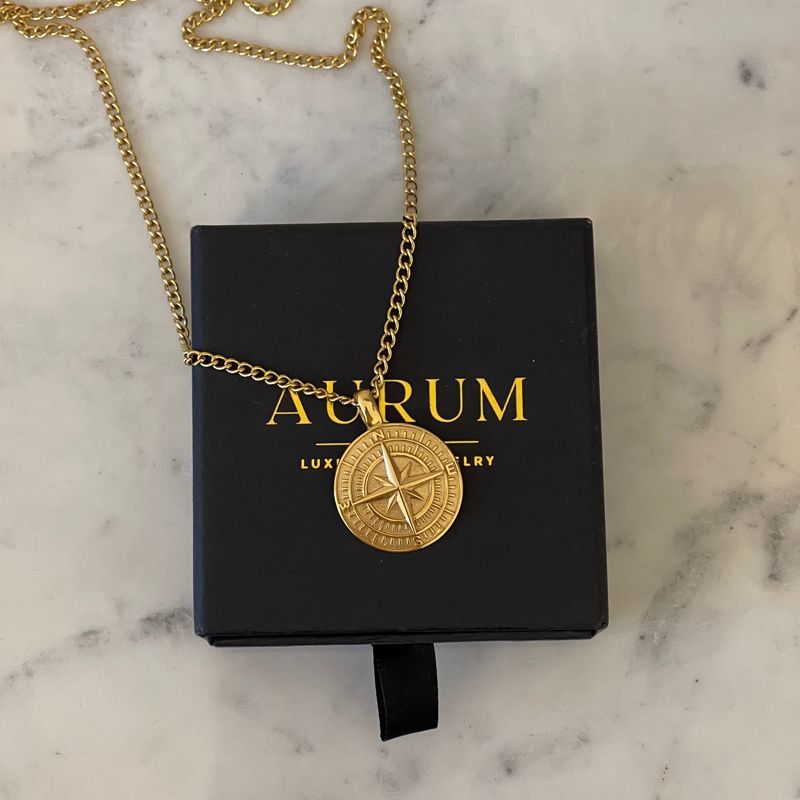 COMPASS Kette 18K vergoldet